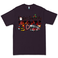 Plum Santa's Favorite Firefighter Premium Tee - LillyAllenDesigns