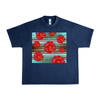 Navy Western Roses Urban Heavy Tee - LillyAllenDesigns