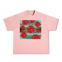Salmon Western Roses Urban Heavy Tee - LillyAllenDesigns