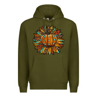Army Green pumpkin sunflower Premium Hoodie - RanaPortraitStore