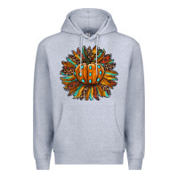 Heather Grey pumpkin sunflower Premium Hoodie - RanaPortraitStore