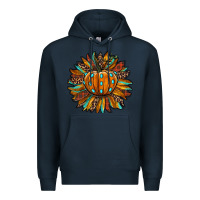 Navy pumpkin sunflower Premium Hoodie - RanaPortraitStore