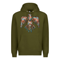 Army Green thunderbird leopard leather Premium Hoodie - BarkalooDesign