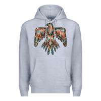 Heather Grey thunderbird leopard leather Premium Hoodie - BarkalooDesign