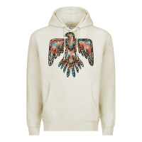 Oatmeal Heather thunderbird leopard leather Premium Hoodie - BarkalooDesign