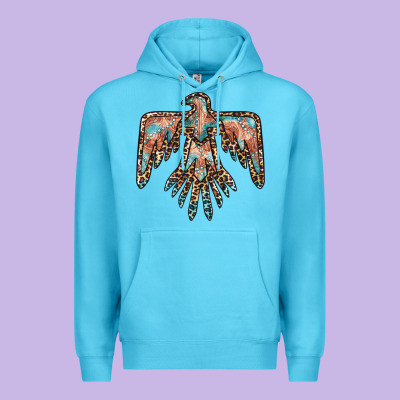 Thunderbird Leopard Leather Premium Hoodie Designed By Barkaloodesign