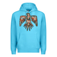 Ocean Blue thunderbird leopard leather Premium Hoodie - BarkalooDesign