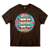 Chocolate Brown teacher vibe earrings Heavy Core Tee - BundleAndBundleShop