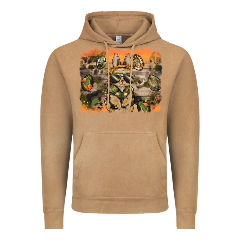 Camouflage Bunny Background Vintage Hoodie by BarkalooDesign | Teevron