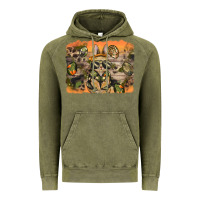 Vintage Olive camouflage bunny background Vintage Hoodie - BarkalooDesign