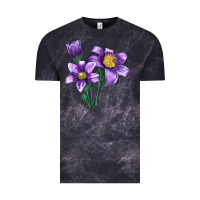 Cloud Black Pasque Flower Illustrations Vintage Tee - LillyAllenDesigns