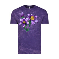 Cloud Purple Pasque Flower Illustrations Vintage Tee - LillyAllenDesigns