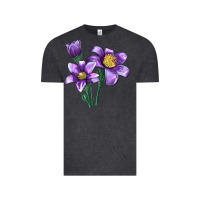 Vintage Black Pasque Flower Illustrations Vintage Tee - LillyAllenDesigns