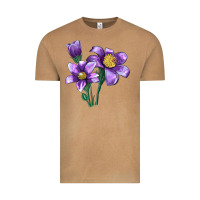 Vintage Camel Pasque Flower Illustrations Vintage Tee - LillyAllenDesigns