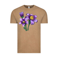 Vintage Coffee Pasque Flower Illustrations Vintage Tee - LillyAllenDesigns
