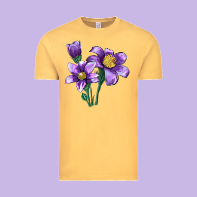 Pasque Flower Illustrations Vintage Tee Designed By Lillyallendesigns
