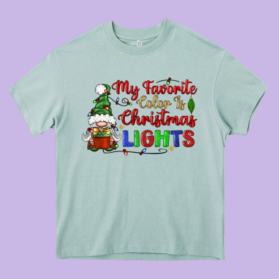 My Favorite Color Is Christmas Lights Heavy Core Tee Designed By Bundleandbundleshop