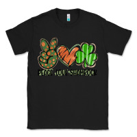 Black peace love shamrock Classic Tee - FaDigitalArtStudio