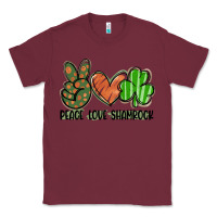 Burgundy peace love shamrock Classic Tee - FaDigitalArtStudio
