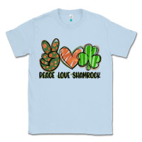 Dusty Blue peace love shamrock Classic Tee - FaDigitalArtStudio