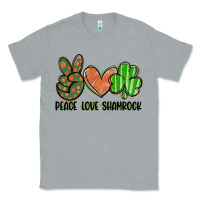 Heather Grey peace love shamrock Classic Tee - FaDigitalArtStudio