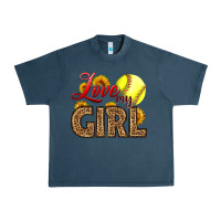 Midnight Navy Love My Girl Softball Urban Heavy Tee - LillyAllenDesigns