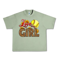 Oil Green Love My Girl Softball Urban Heavy Tee - LillyAllenDesigns