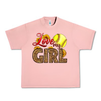 Salmon Love My Girl Softball Urban Heavy Tee - LillyAllenDesigns