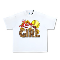 White Love My Girl Softball Urban Heavy Tee - LillyAllenDesigns