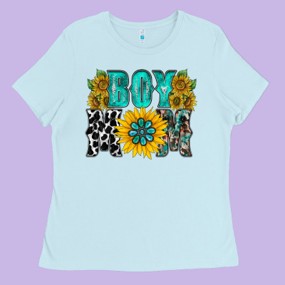 Boy Mom Ladies Tee Designed By Racoondesign