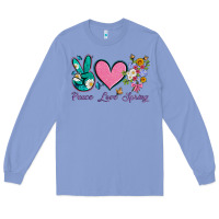 Colony Blue peace love springwith flowers and butterfly Long Sleeve Tee - Artiststas