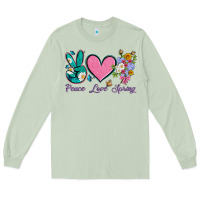 Matcha peace love springwith flowers and butterfly Long Sleeve Tee - Artiststas