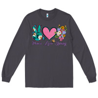 Smoke peace love springwith flowers and butterfly Long Sleeve Tee - Artiststas