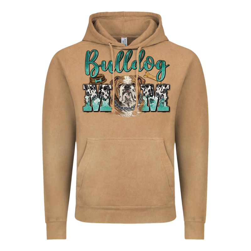Bulldog Mom Vintage Hoodie by BarkalooDesign | Teevron
