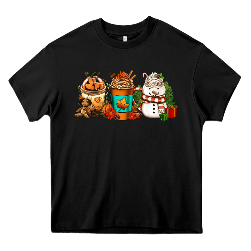 Halloween Thanksgiving Christmas Coffee Cups Heavy Core Tee by FaDigitalArtStudio | Teevron