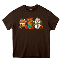 Chocolate Brown Halloween thanksgiving christmas coffee cups Heavy Core Tee - FaDigitalArtStudio