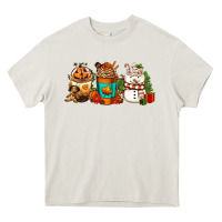 Cream Halloween thanksgiving christmas coffee cups Heavy Core Tee - FaDigitalArtStudio