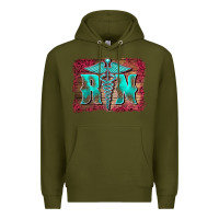 Army Green registered medical symbol nurse background Premium Hoodie - BarkalooDesign