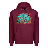 Burgundy registered medical symbol nurse background Premium Hoodie - BarkalooDesign