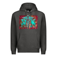Charcoal Heather registered medical symbol nurse background Premium Hoodie - BarkalooDesign
