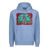 Colony Blue registered medical symbol nurse background Premium Hoodie - BarkalooDesign