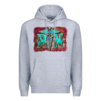 Heather Grey registered medical symbol nurse background Premium Hoodie - BarkalooDesign