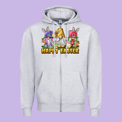 Happy Easter Gnomies Zipper Hoodie Designed By Chombo