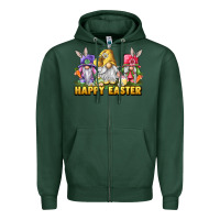 Sports Green happy easter gnomies Zipper Hoodie - chombo