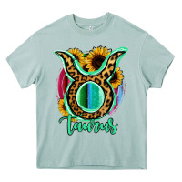 Arona Taurus Zodiac Sign Sunflower Leopard Serape Heavy Core Tee - RanaPortraitStore