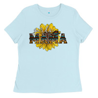 Baby Blue girls mama sunflower Ladies Tee - RacoonDesign