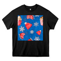 Black winter  snowflakes hot cocoa ice skating shoes Heavy Core Tee - FaDigitalArtStudio
