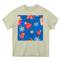 Mossy winter  snowflakes hot cocoa ice skating shoes Heavy Core Tee - FaDigitalArtStudio