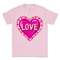 Bubblegum Pink valentine's day hearts Classic Tee - FaDigitalArtStudio