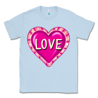 Dusty Blue valentine's day hearts Classic Tee - FaDigitalArtStudio